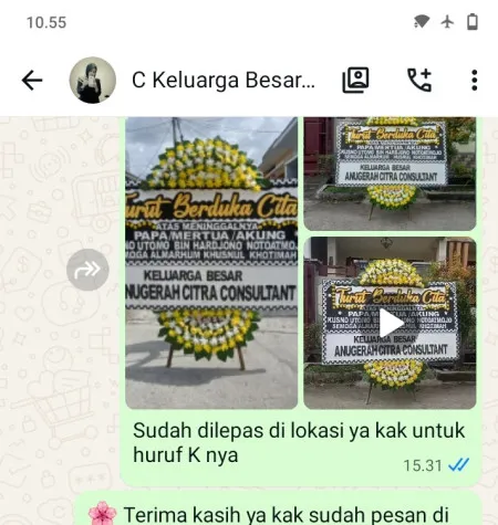 Pengiriman Papan Bunga Duka Panunggangan Utara